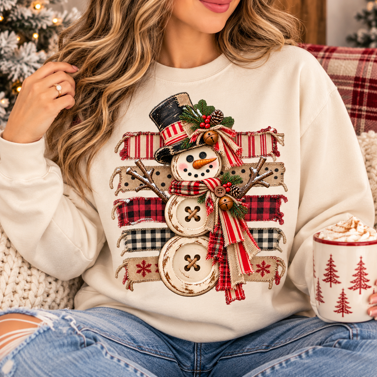 Rustic Snowman Christmas | Cozy Vintage Holiday Graphic