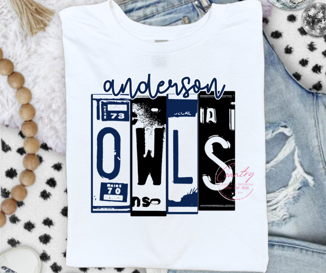 Owls License Plate Tee