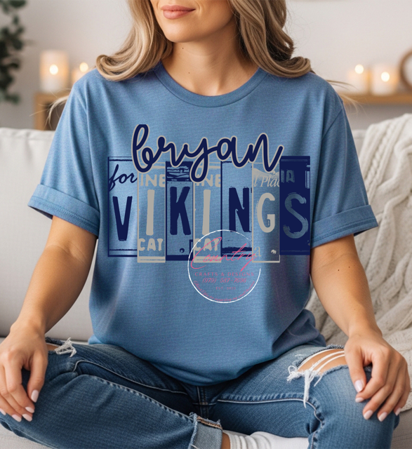 Bryan Vikings License Plate Tee.