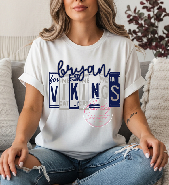 Bryan Vikings License Plate Tee.