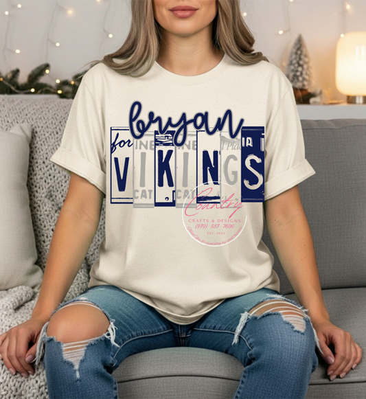 Bryan Vikings License Plate Tee.